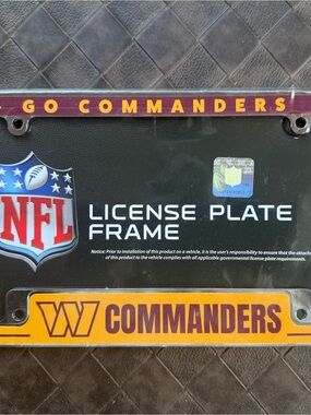 NFL Clear License Plate Frame - Black and Clear